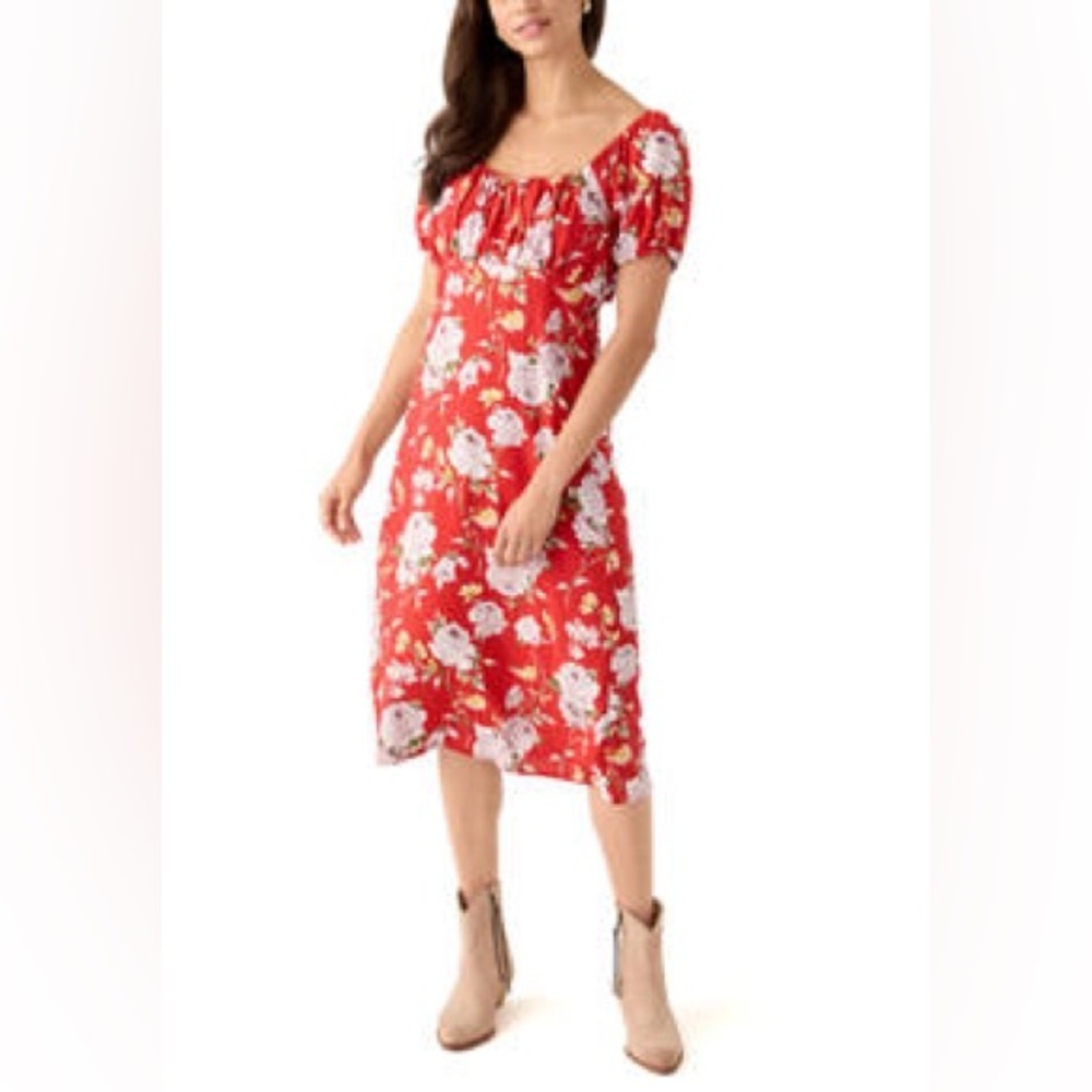 As U Wish Red Sweetheart Midi Dress
